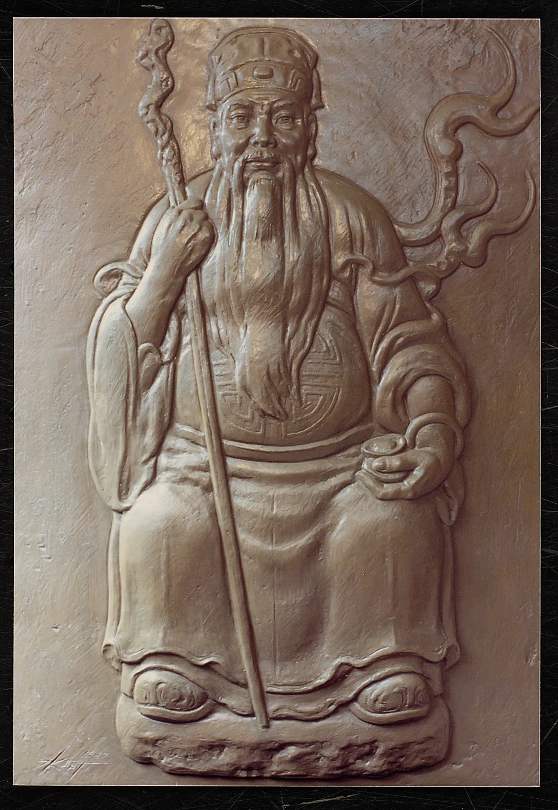 土地公浮雕 124×96cm